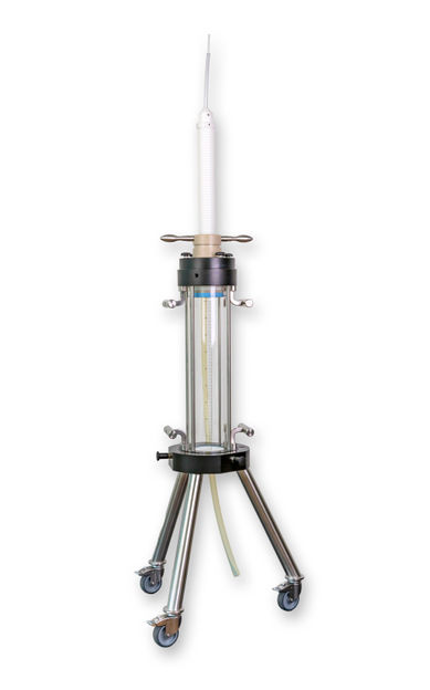 Bubble-free column packing for pilot scale